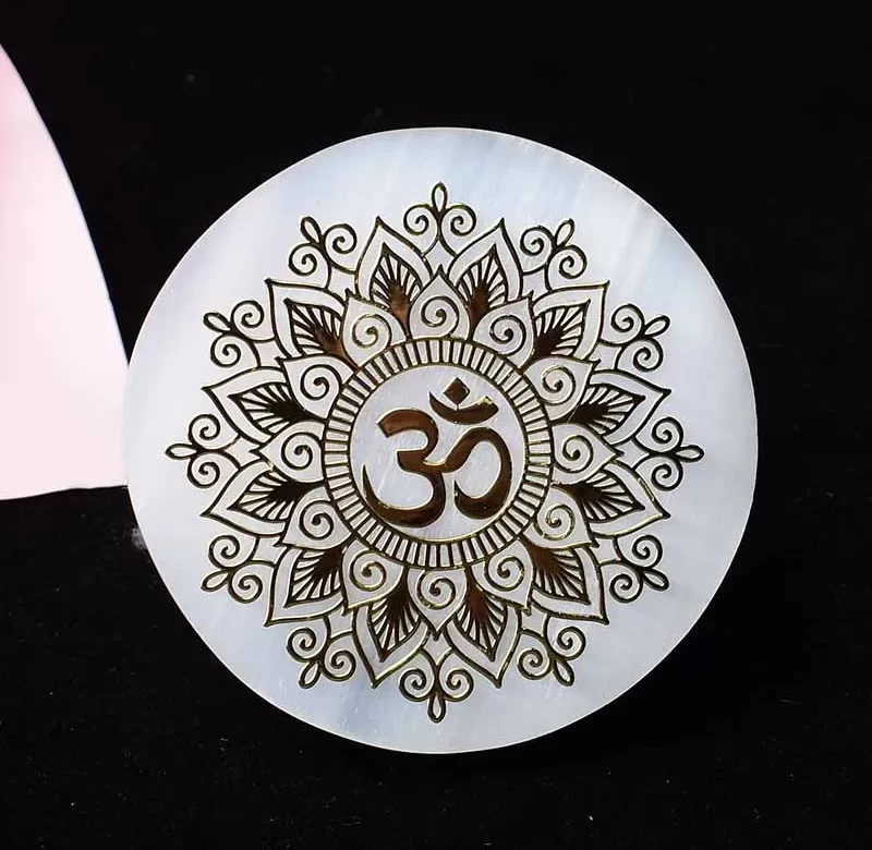 Selenitový disk pro harmonizaci energie | feng shui kámen, harmonizující dekorace