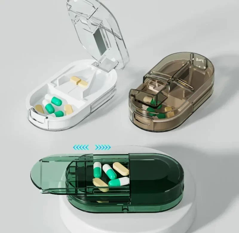 Přenosný box na drcení léků s úložným prostorem | lékový drtič, úložný box