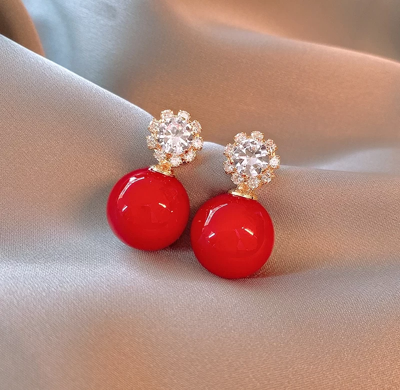 Perlové zirkonové náušnice | náušnice pecky, elegantní náušnice