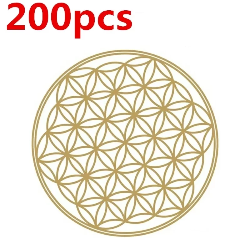 Květ života průhledná samolepka | Energetická samolepka, posvátná geometrie 200 ks