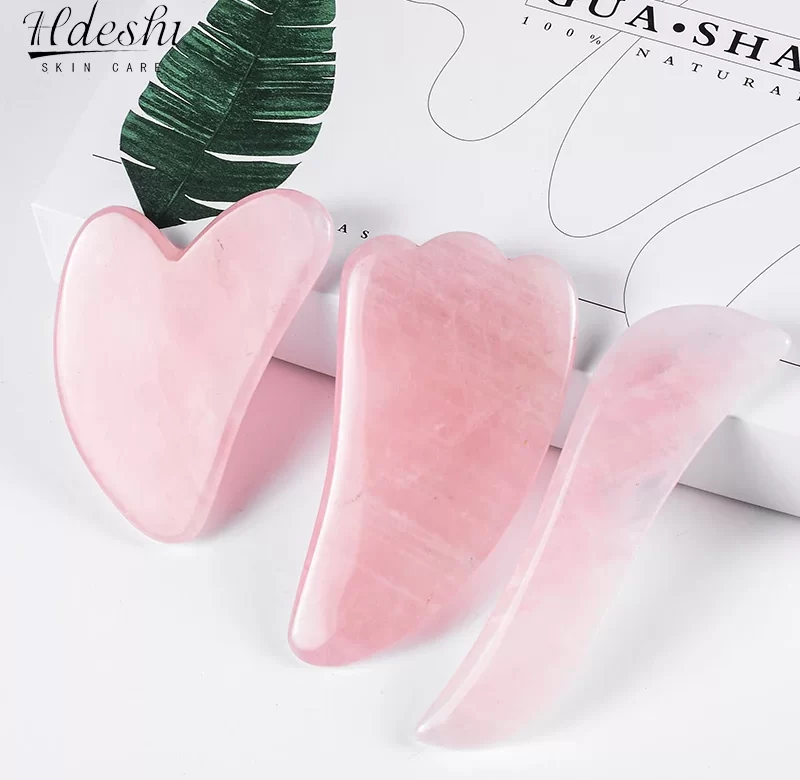 Gua sha masážní kámen růženín | Masáž obličeje