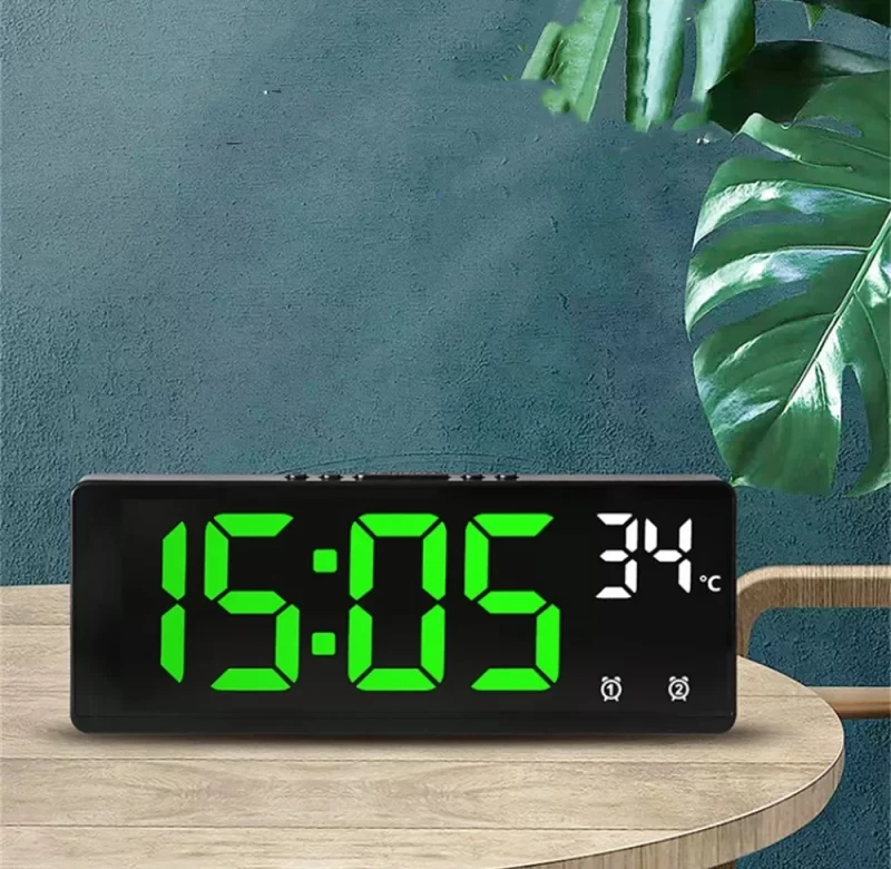 Digitální LED budík s teploměrem a nočním režimem | stolní budík, chytrý budík