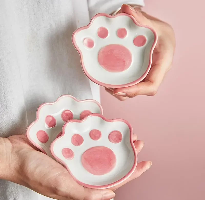 Kočičí miska tlapka keramická | keramická miska, miska na omáčku