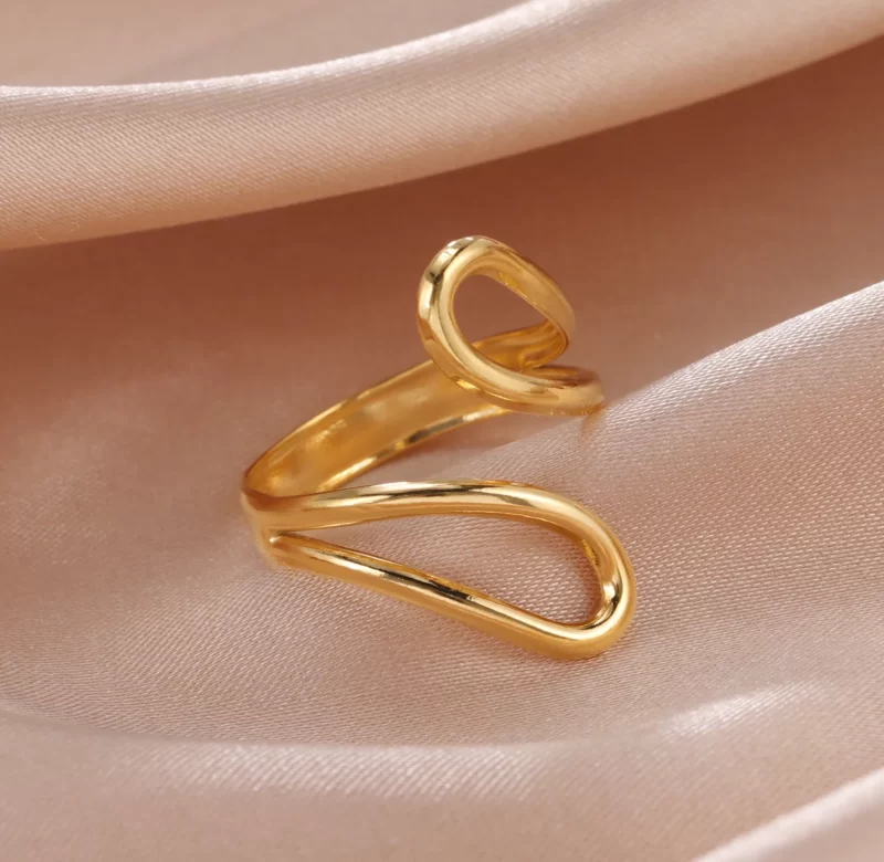 designový prsten z nerezové oceli | Otevřený prsten, minimalistický šperk