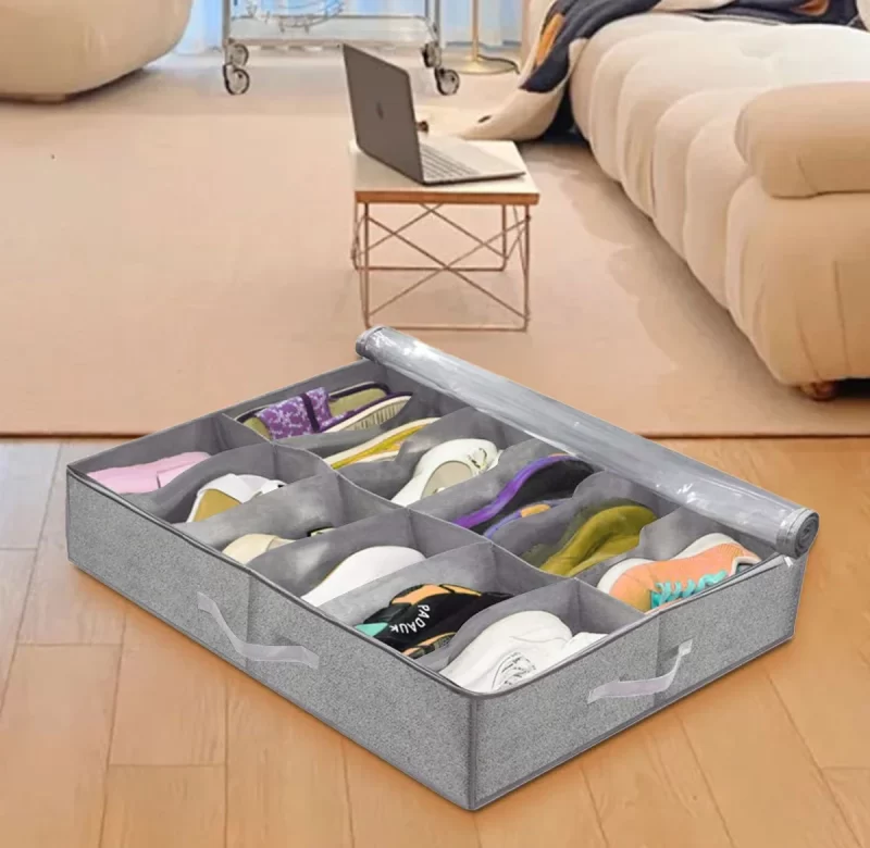 Skládací úložný box pod postel s víkem | úložný box, organizér na boty