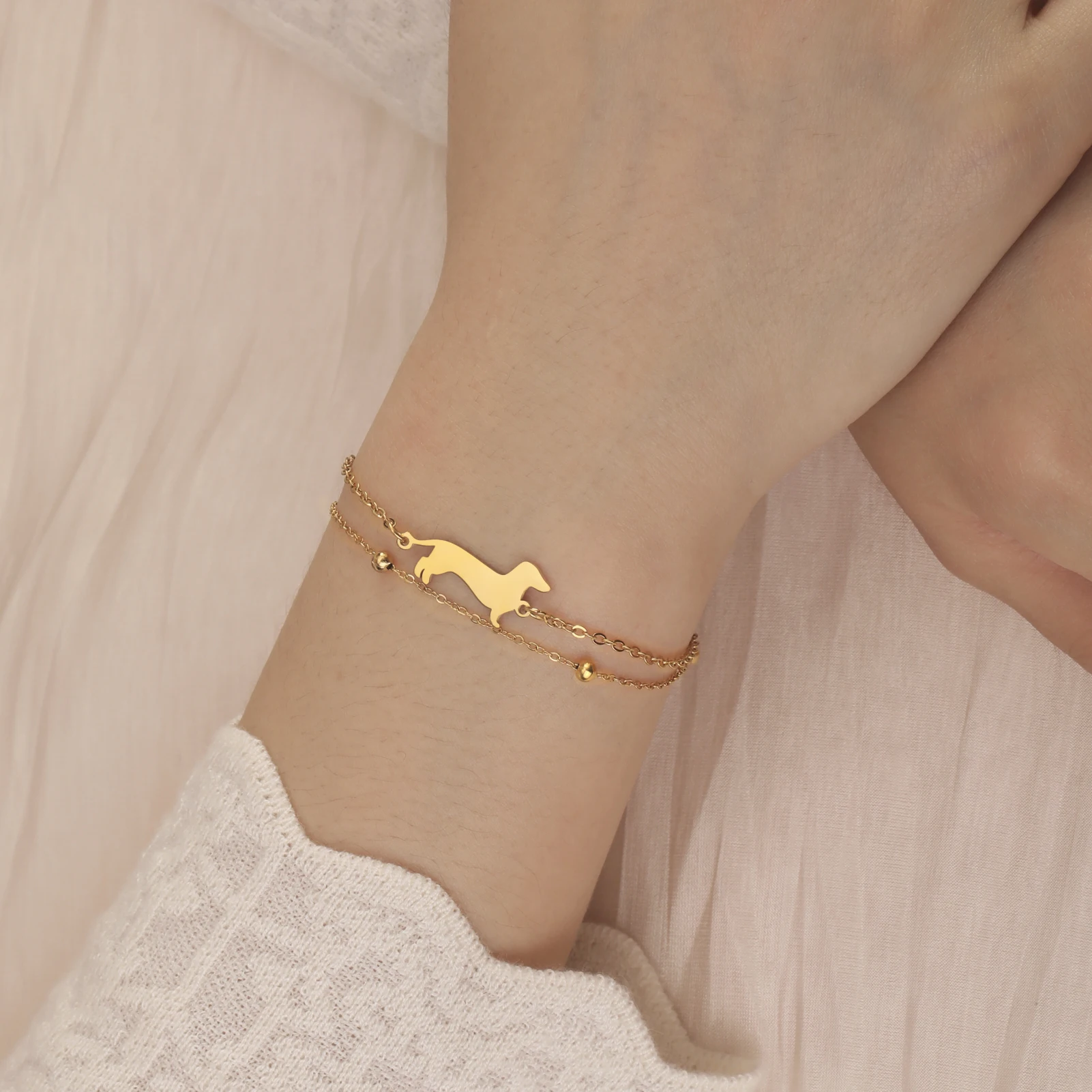 Dámský ocelový náramek s řetízkem | šperk