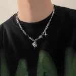 Stylový řetízek s hvězdou a měsícem pro muže | pánský náhrdelník