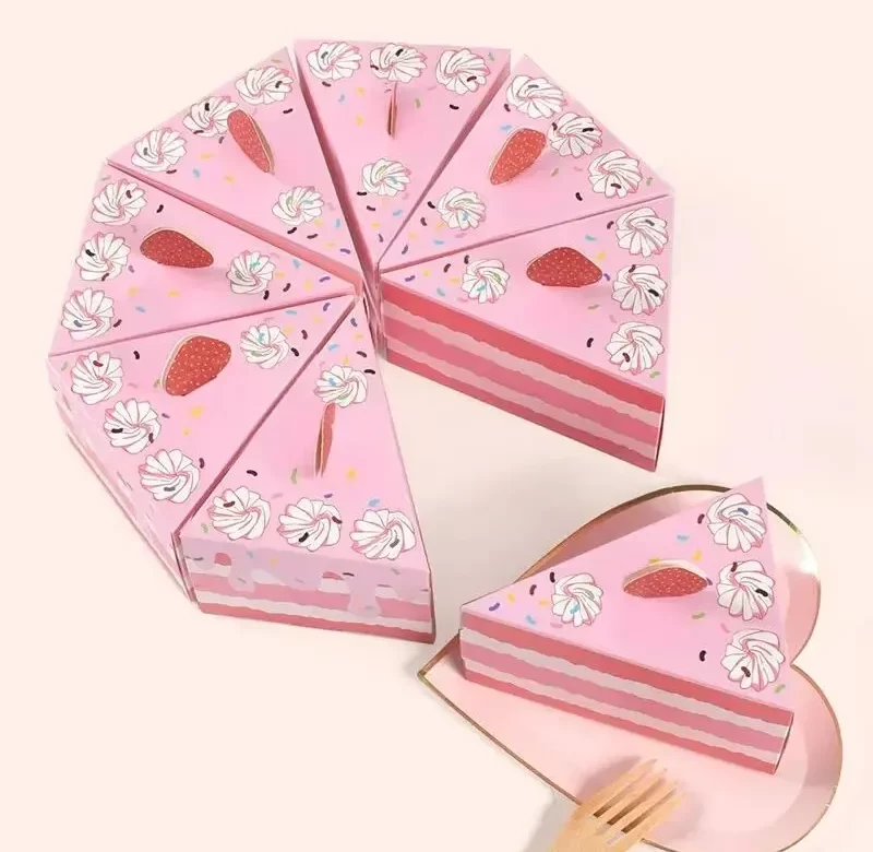 Barevná dárková krabička s víkem | krabička na dort 8 ks