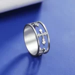 Ocelový prsten s křížem hip hop styl | unisex šperk