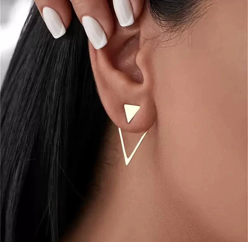 Minimalistické náušnice s geometrickým trojúhelníkem pro ženy | módní šperky, stylové doplňky