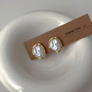 Elegantní kovové náušnice pro ženy | dámské šperky 2 ks