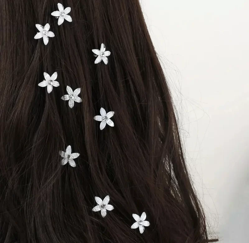 Malé květinové sponky do vlasů | vlasové doplňky, ozdoby do vlasů 10 ks