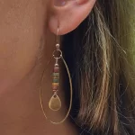 Etno boho barevné visací náušnice pro ženy | dámské šperky 2 ks