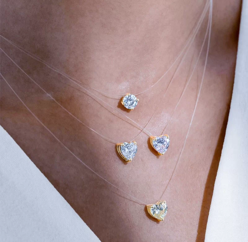 Průhledný náhrdelník se zirkonem pro ženy | náhrdelník, šperk