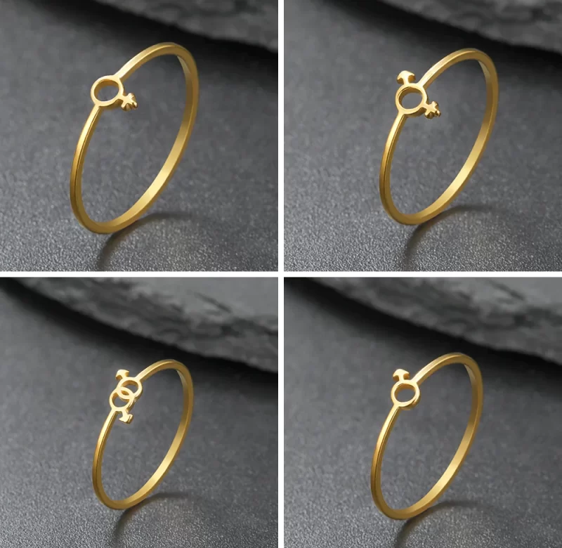 Cazador prsten gender symbol | ocelový šperk