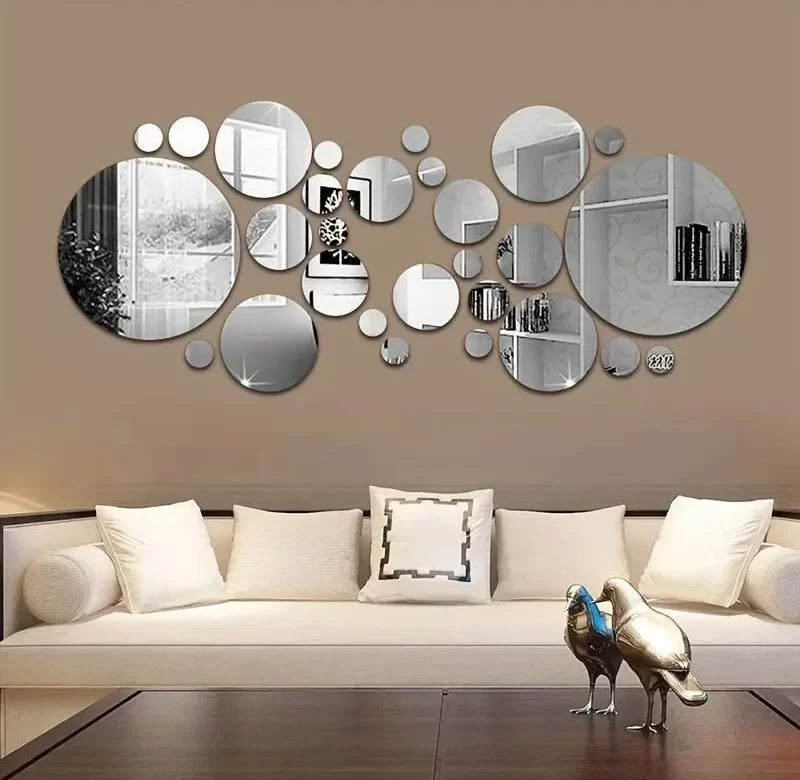 Zrcadlová samolepka 3d na zeď | dekorace, samolepka na zeď 26 ks