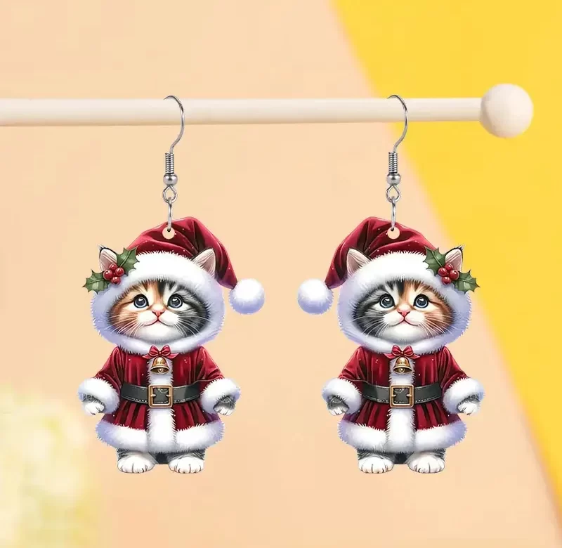 Vánoční náušnice kočičí | Dámské šperky, Vánoční doplněk
