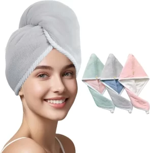 Rychleschnoucí mikrovlákno ručník na vlasy pro ženy | turban, osuška