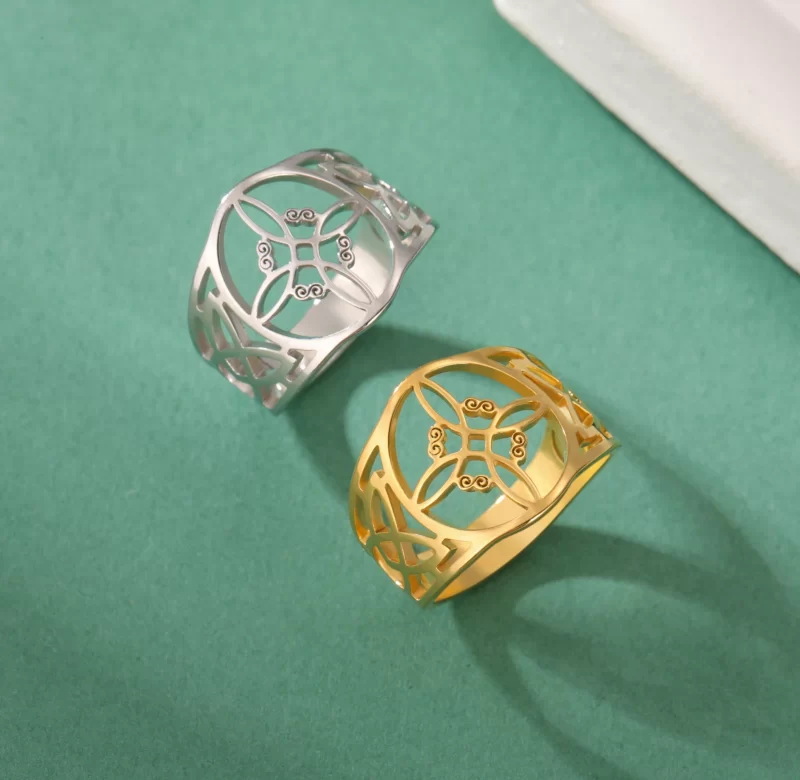 Ocelový magický prsten s keltským uzlem | šperk