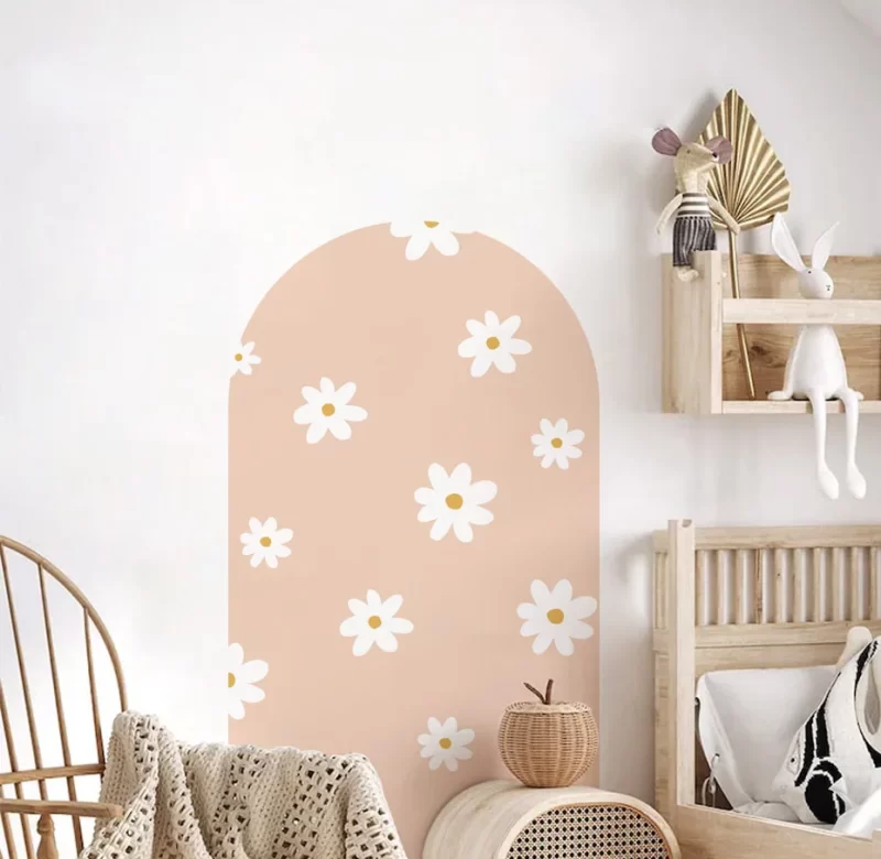 Boho květinové nálepky na zeď | dekorace na stěnu