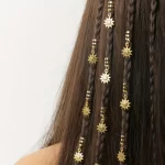 Elegantní vlasové kroužky se slunečnicí pro zdobení pletených vlasů | vlasové doplňky, šperky do vlasů 10 ks