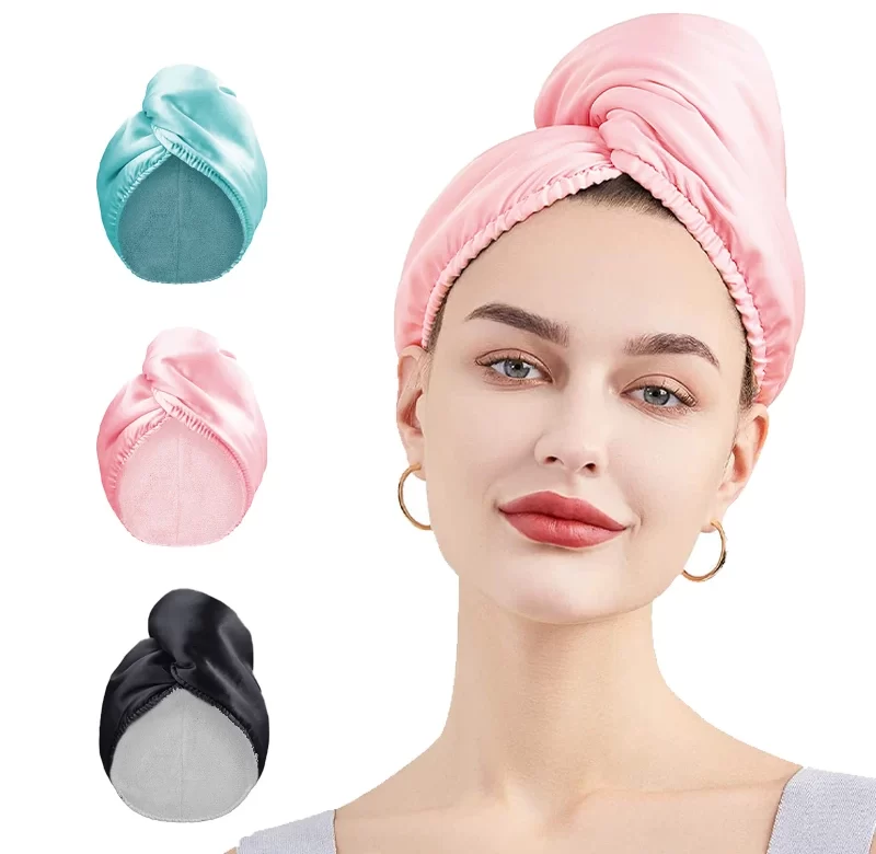 Saténový rychleschnoucí turban | ručník na vlasy