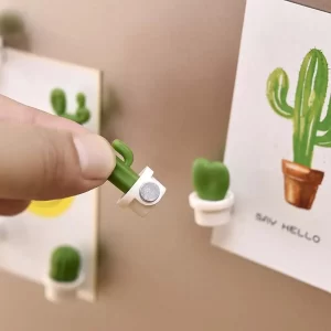 Kaktusové 3d magnety na lednici pro vzkazy | magnetová dekorace 6ks