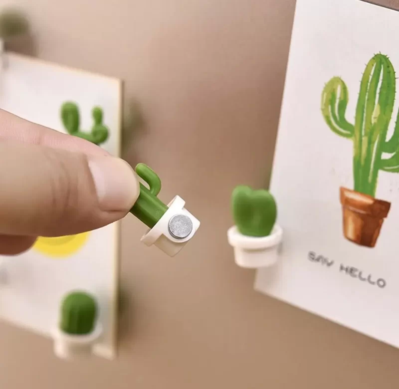 Kaktusové 3d magnety na lednici pro vzkazy | magnetová dekorace 6ks