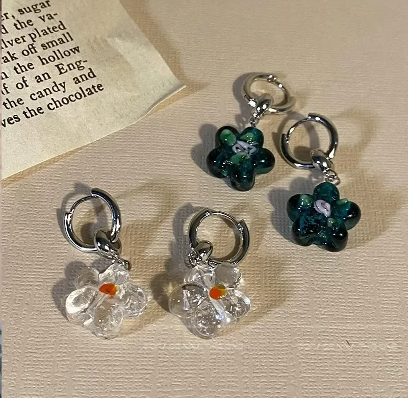 Letní květinové náušnice visací | dámské náušnice, stylové šperky