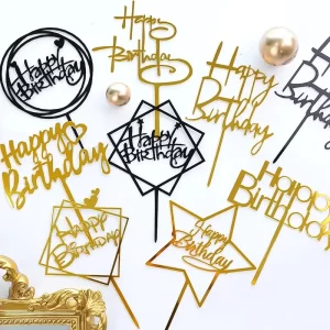 Cake topper pro oslavu narozenin | dortová dekorace, party dekorace 10 ks