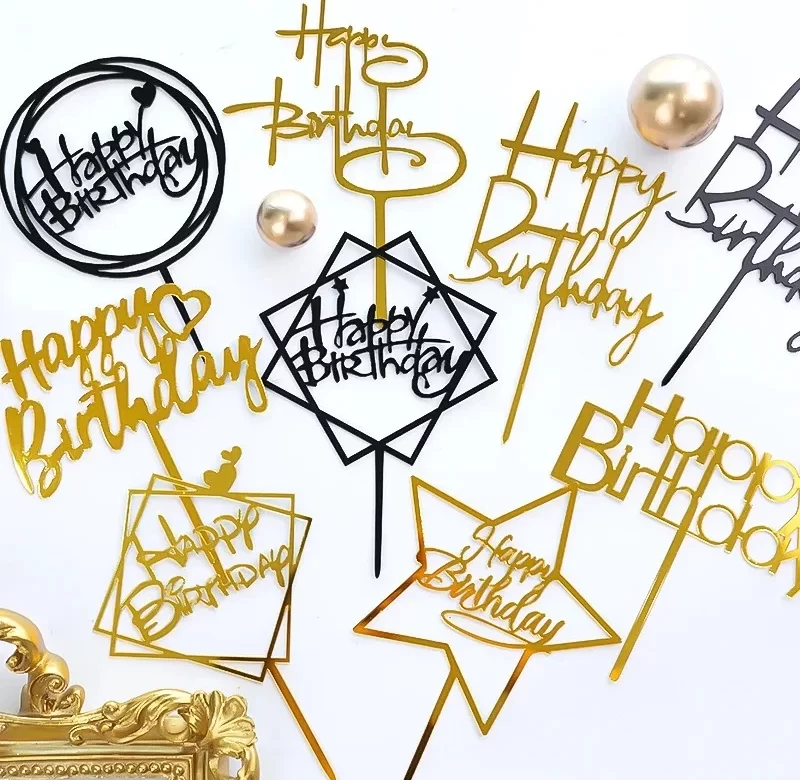 Cake topper pro oslavu narozenin | dortová dekorace, party dekorace 10 ks