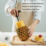 Nerezový spirálový kráječ na ananas pro snadné krájení | kráječ ovoce, kuchyňské náčiní