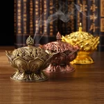 Mosazný držák vonných tyčinek s lotosem pro zenový domov | buddha dekorace, kadidlová miska