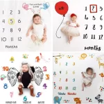 Milníková fotodeka pro miminko s dekorem kalendáře | milníková deka, fotodeka miminko