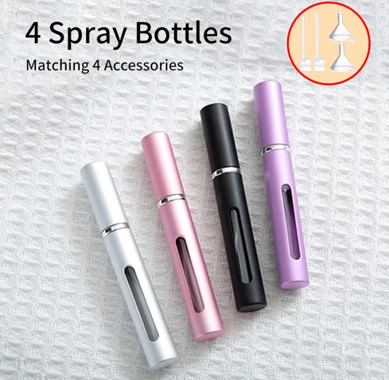 Plnitelný skleněný rozprašovač parfémů | flakonky 4+4 ks