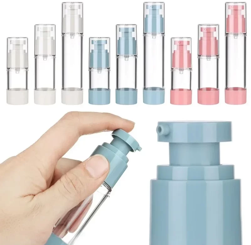 Cestovní plastová lahvička s pumpičkou na kosmetiku | kosmetické obaly