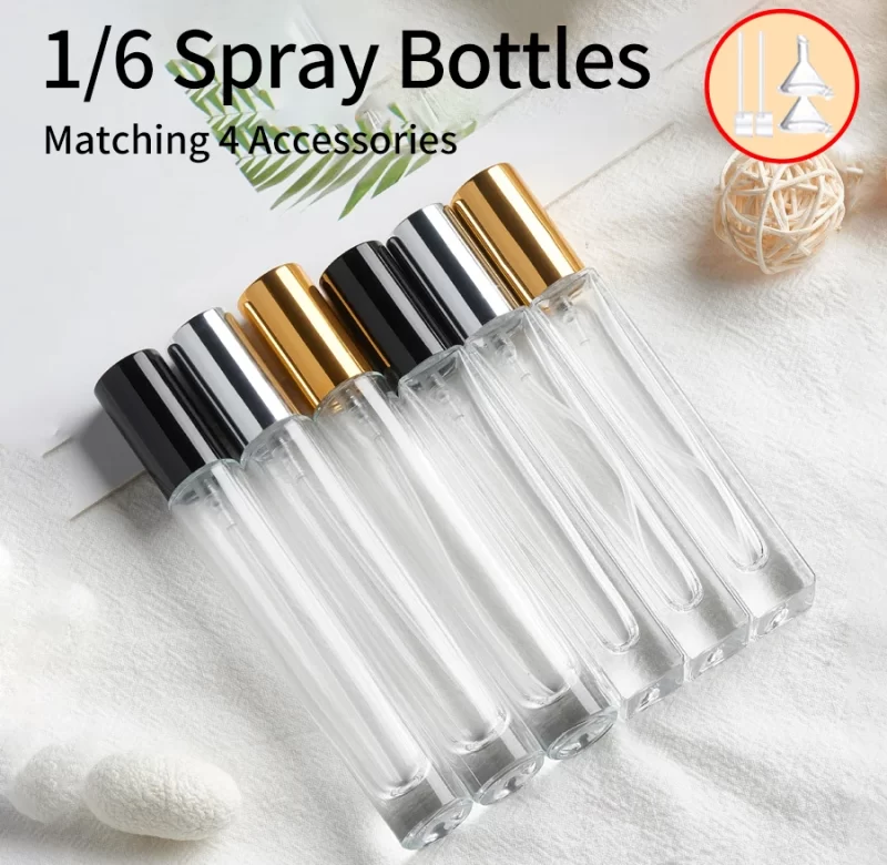 Plnitelný flakon na parfém 10 ml s rozprašovačem | cestovní rozprašovač 6+4 ks