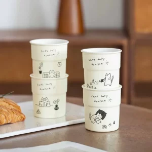 Roztomilý hrnek s kočkou na kávu latte | keramický hrnek, hrnek dárek