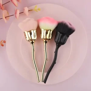 Štětec ve tvaru růže na pudr a make-up | kosmetický štětec, štětec na pudr