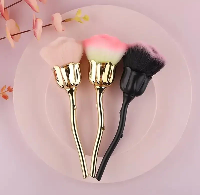 Štětec ve tvaru růže na pudr a make-up | kosmetický štětec, štětec na pudr
