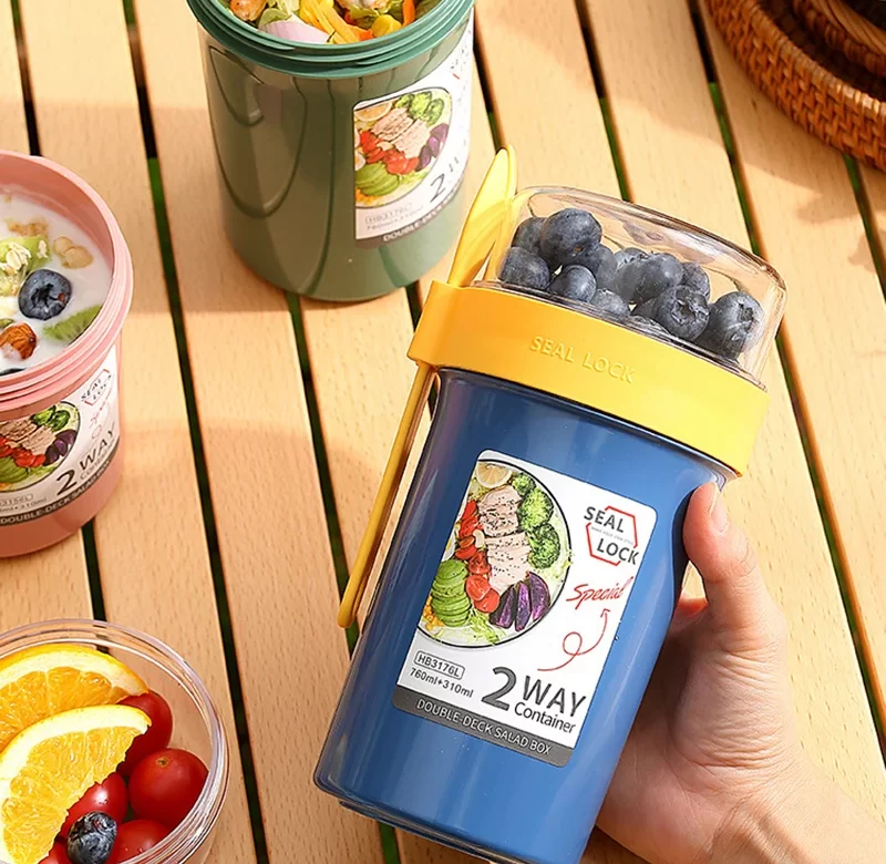 Dělená krabička na oběd | krabička na oběd, nádoba na jogurt