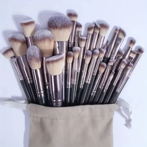 Sada štětců na makeup s taštičkou | kosmetické pomůcky 30+1 ks