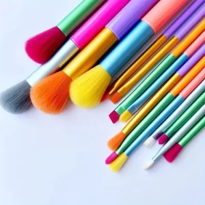 Sada štětců na make-up v duhových barvách | sada štětců, kosmetické štětce