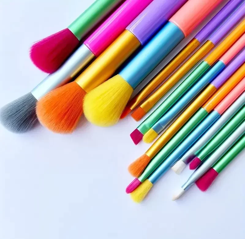 Sada štětců na make-up v duhových barvách | sada štětců, kosmetické štětce