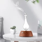 Aroma difuzér s dřevěným základem a skleněnou nádobou | aroma difuzér, olejový difuzér
