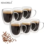 Skleněný cappuccino hrnek s dvojitou stěnou a uchem | hrnek, šálek