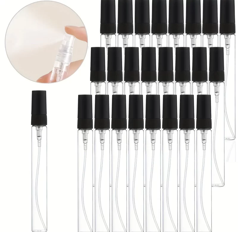 Plnitelný skleněný kapesní cestovní rozprašovač parfému | cestovní lahvička 25 ks