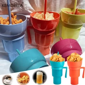 2v1 kelímek na popcorn a nápoj s držadlem | multifunkční kelímek, snack pohár