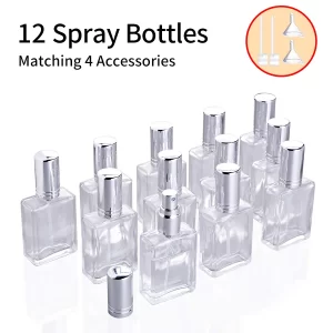 Plnitelné cestovní lahvičky na parfém 15ml set | prázdné flakony 12+4 ks