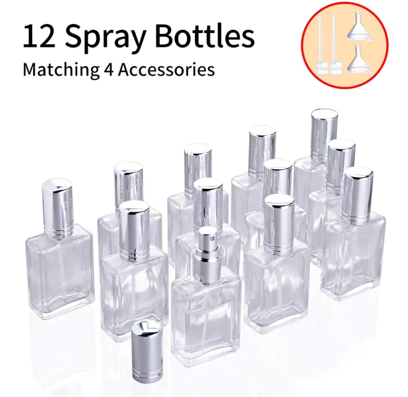 Plnitelné cestovní lahvičky na parfém 15ml set | prázdné flakony 12+4 ks